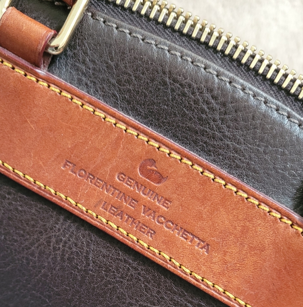 Classic Black and Brown Leather Dooney & BourkeBag  As Is Nail Polish On Inside - Picture 2 of 13